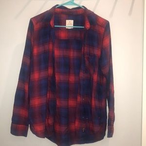 Blue and Red American Eagle Flannel
